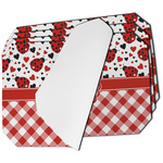 Ladybugs & Gingham Dining Table Mat - Octagon - Set of 4 (Single-Sided) w/ Name or Text