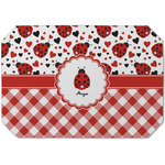 Ladybugs & Gingham Dining Table Mat - Octagon (Single-Sided) w/ Name or Text