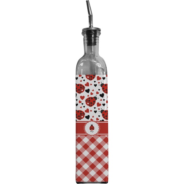 Custom Ladybugs & Gingham Oil Dispenser Bottle (Personalized)