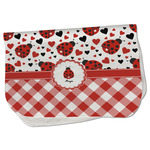 Ladybugs & Gingham Burp Cloth - Fleece w/ Name or Text