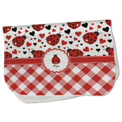 Ladybugs & Gingham Burp Cloth - Fleece w/ Name or Text