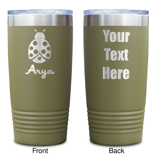 Ladybugs & Gingham Olive Polar Camel Tumbler - 20oz - Double Sided - Approval