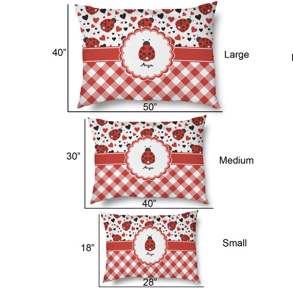 Ladybugs & Gingham Outdoor Dog Beds - SIZE CHART