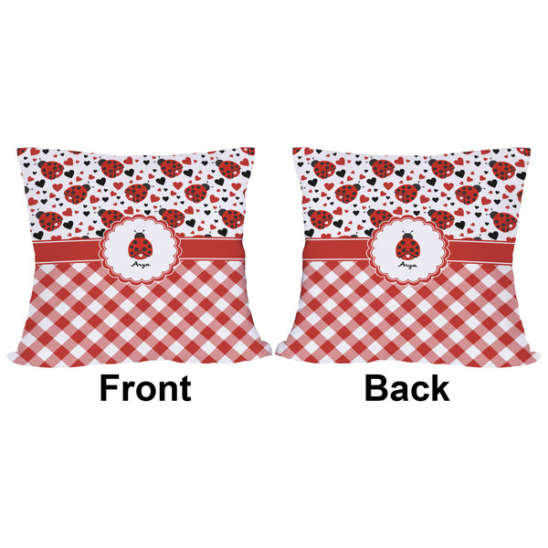 Ladybugs & Gingham Outdoor Pillow - 16x16