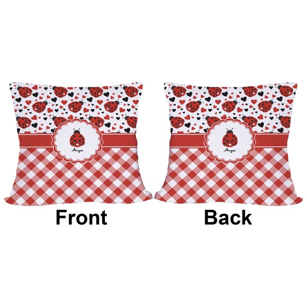 Ladybugs & Gingham Outdoor Pillow - 18x18
