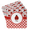 Ladybugs & Gingham Paper Coasters - Front/Main