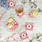 Ladybugs & Gingham Paper Coasters - In Context