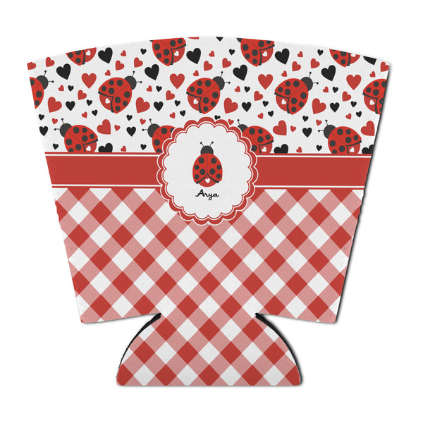Custom Ladybugs & Gingham Party Cup Sleeve - with Bottom (Personalized)
