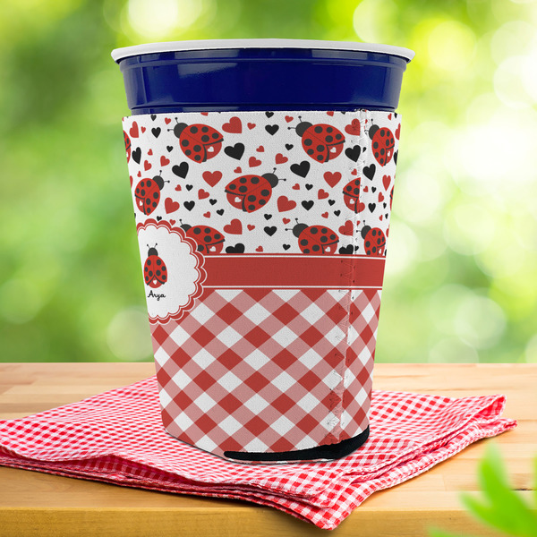 Ladybugs & Gingham Party Cup Sleeves - with bottom - Lifestyle
