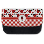 Ladybugs & Gingham Canvas Pencil Case w/ Name or Text