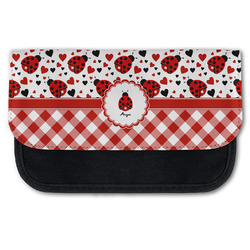 Ladybugs & Gingham Canvas Pencil Case w/ Name or Text