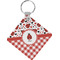Ladybugs & Gingham Diamond Plastic Keychain w/ Name or Text