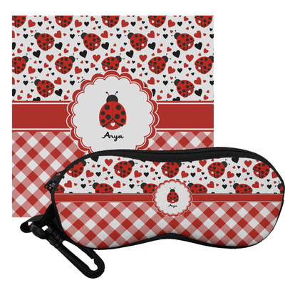 Ladybugs & Gingham Eyeglass Case & Cloth (Personalized)