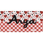 Ladybugs & Gingham Front License Plate (Personalized)