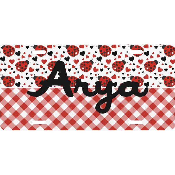 Custom Ladybugs & Gingham Front License Plate (Personalized)