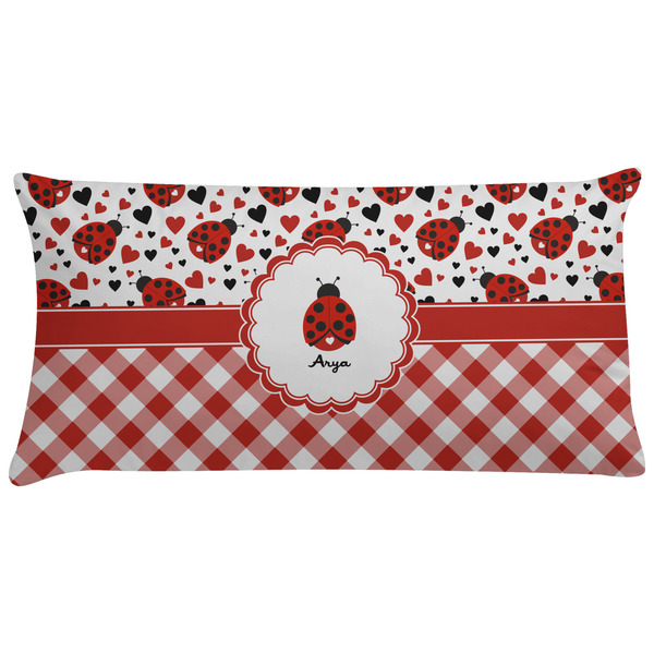 Custom Ladybugs & Gingham Pillow Case - King (Personalized)