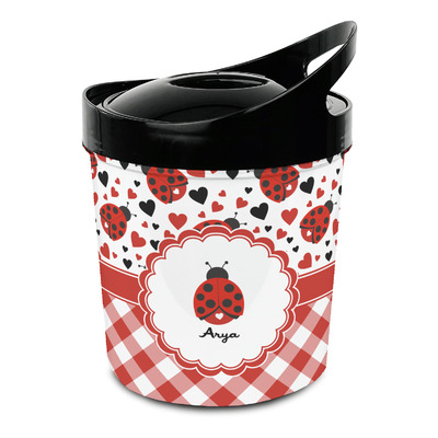 Ladybugs & Gingham Plastic Ice Bucket (Personalized)