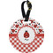 Ladybugs & Gingham Plastic Luggage Tag - Round (Personalized)