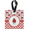 Ladybugs & Gingham Plastic Luggage Tag - Square w/ Name or Text