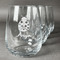 Ladybugs & Gingham Stemless Wine Glasses (Set of 4) (Personalized)