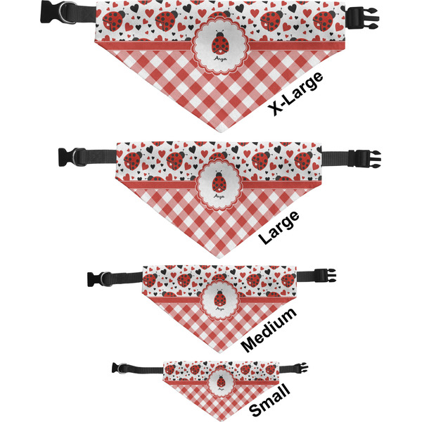Ladybugs & Gingham Pet Bandana Sizes