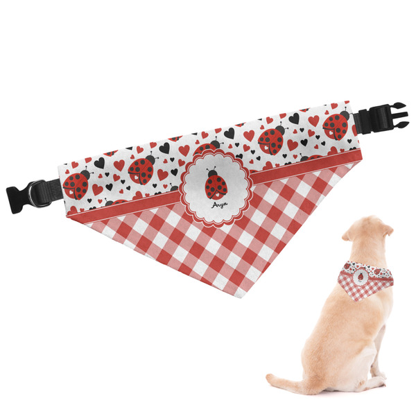 Custom Ladybugs & Gingham Dog Bandana (Personalized)