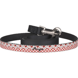 Ladybugs & Gingham Dog Leash (Personalized)