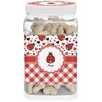 Ladybugs & Gingham Dog Treat Jar (Personalized)