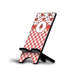 Ladybugs & Gingham Cell Phone Stand (Large) (Personalized)