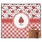 Ladybugs & Gingham Picnic Blanket - Flat - With Basket