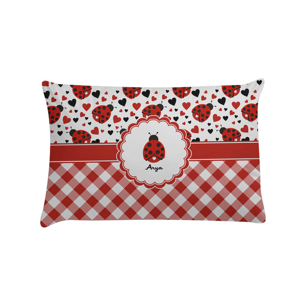 Custom Ladybugs & Gingham Pillow Case - Standard (Personalized)