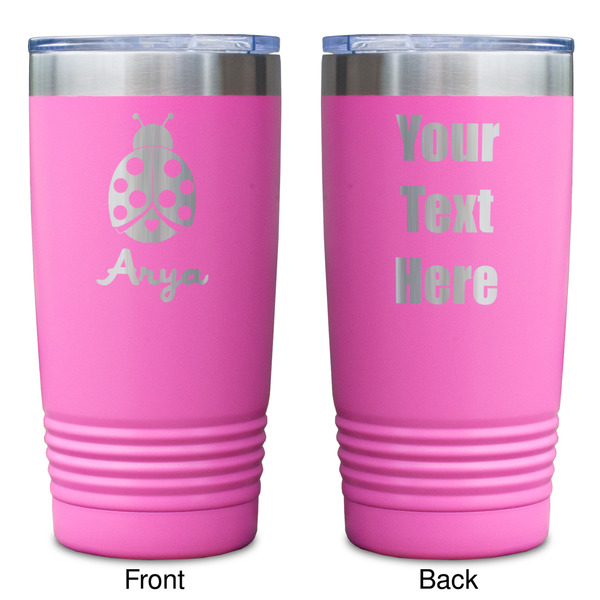 Ladybugs & Gingham Pink Polar Camel Tumbler - 20oz - Double Sided - Approval