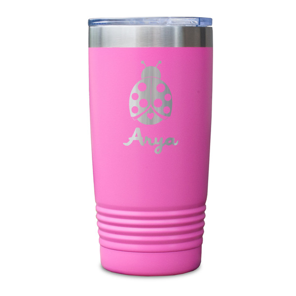 Ladybugs & Gingham Pink Polar Camel Tumbler - 20oz - Single Sided - Approval