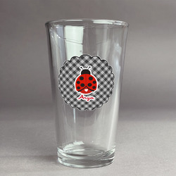 Ladybugs & Gingham Pint Glass - Full Color Logo (Personalized)