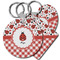 Ladybugs & Gingham Plastic Keychain (Personalized)