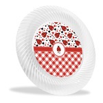 Ladybugs & Gingham Plastic Party Dinner Plates - 10" (Personalized)