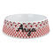 Ladybugs & Gingham Plastic Dog Bowl - Large (Personalized)