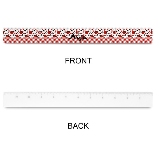 Ladybugs & Gingham Plastic Ruler - 12" - APPROVAL
