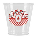 Ladybugs & Gingham Plastic Shot Glass (Personalized)
