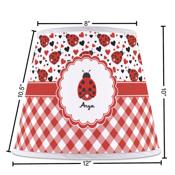 Ladybugs & Gingham Poly Film Empire Lampshade - Dimensions