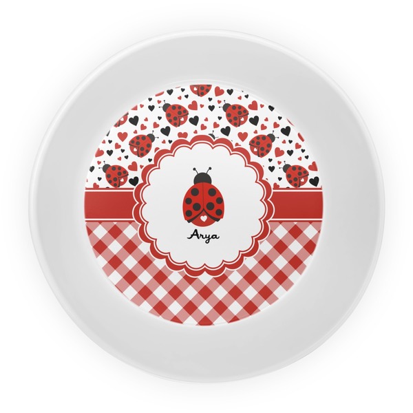 Ladybugs & Gingham Melamine Bowl - Center