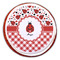 Ladybugs & Gingham Printed Icing Circle - Large - On Cookie