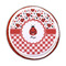 Ladybugs & Gingham Printed Icing Circle - Medium - On Cookie