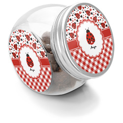 Ladybugs & Gingham Puppy Treat Jar (Personalized)