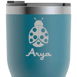 Ladybugs & Gingham RTIC Tumbler - Dark Teal - Laser Engraved - Double-Sided (Personalized)