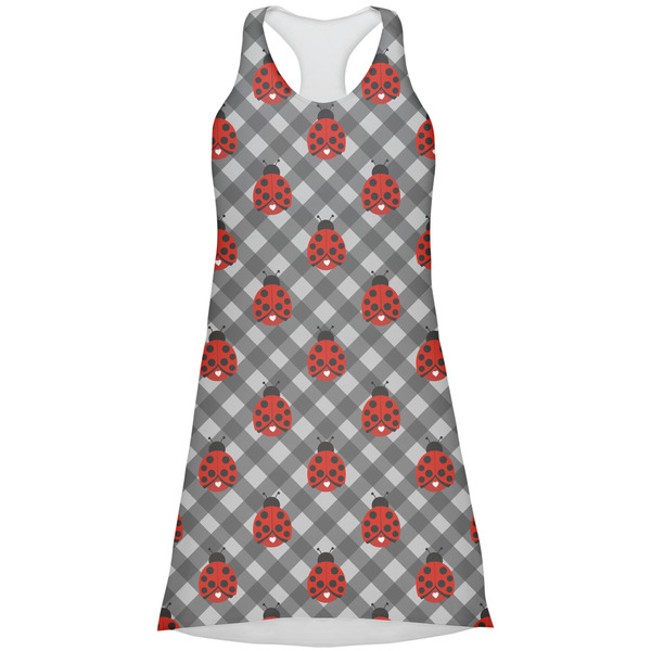 Custom Ladybugs & Gingham Racerback Dress - X Large