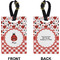 Ladybugs & Gingham Rectangle Luggage Tag (Front + Back)
