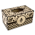 Ladybugs & Gingham Wood Tissue Box Cover - Rectangle (Personalized)