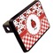 Ladybugs & Gingham Rectangular Car Hitch Cover w/ FRP Insert (Angle View)