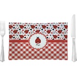Ladybugs & Gingham Glass Rectangular Lunch / Dinner Plate (Personalized)